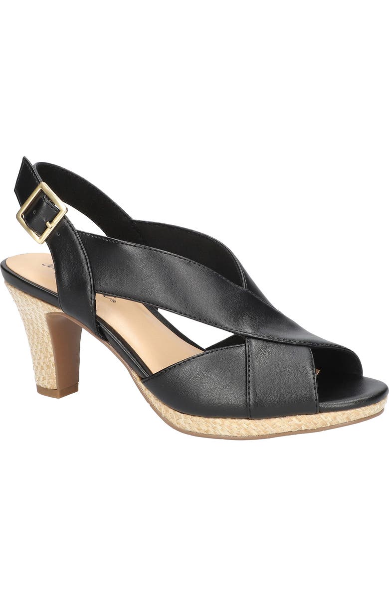 EASY STREET Christy Sandal, Main, color, Black With Natural Woven