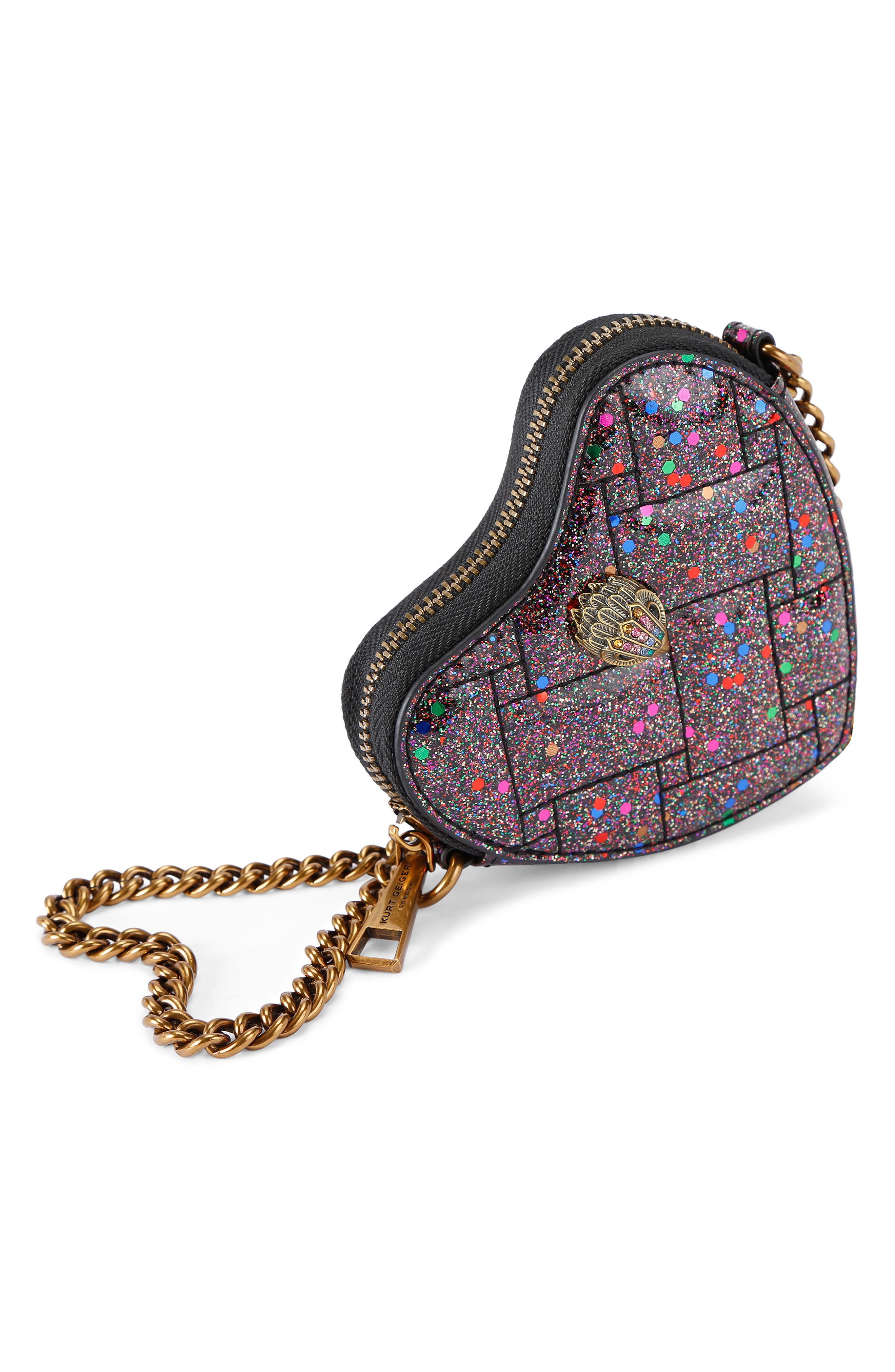 Kurt Geiger London Micro Heart Quilted Crossbody Bag, Alternate, color, 