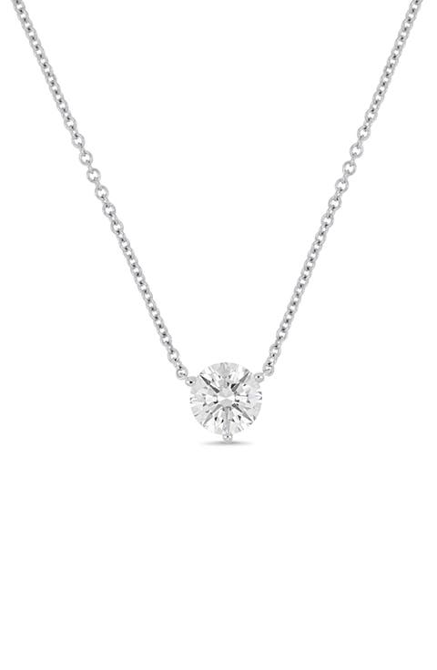 Prong Set Diamond Solitaire Necklace