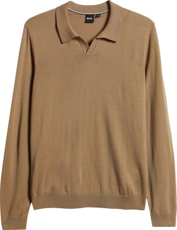 Enord Long Sleeve Wool Polo Sweater