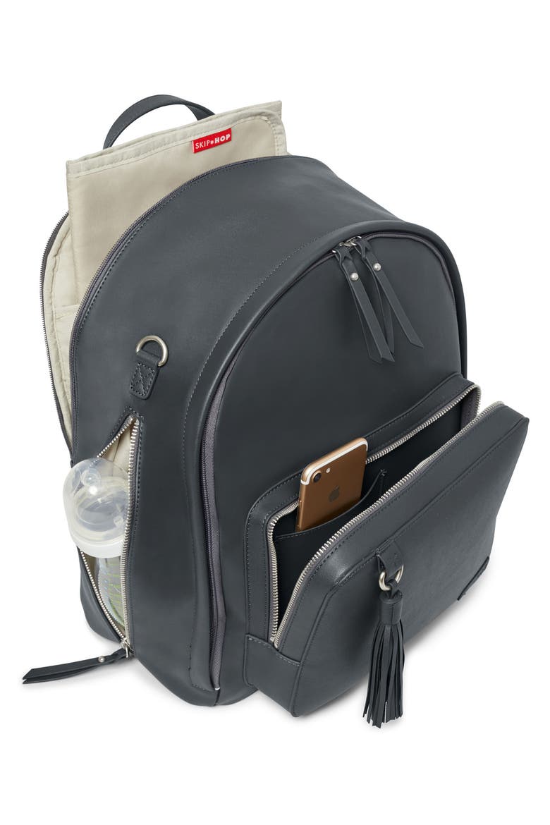 Greenwich Simply Chic Diaper Backpack, Alternate, color, SMOKE