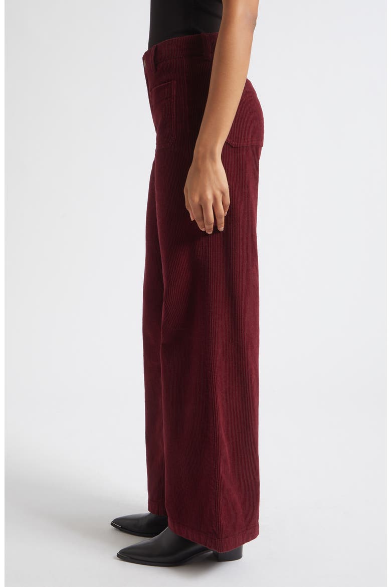 Cleo Wide Leg Corduroy Pants, Alternate, color, CRANBERRY