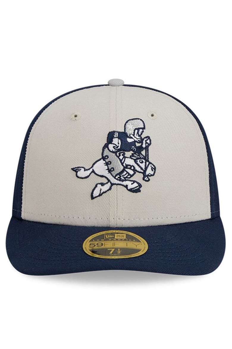 Men's New Era  Cream/Navy Dallas Cowboys 2023 Sideline Historic Low Profile 59FIFTY Fitted Hat, Alternate, color, Cream
