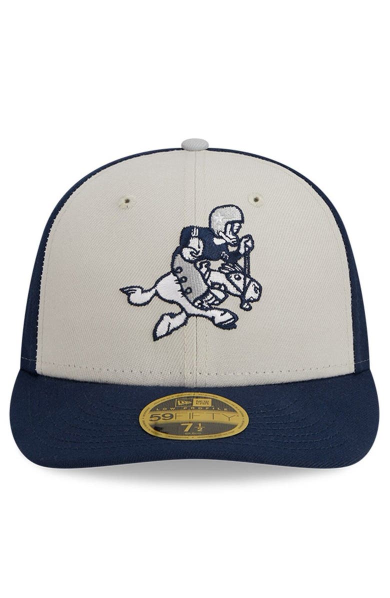 New Era Men's New Era  Cream/Navy Dallas Cowboys 2023 Sideline Historic Low Profile 59FIFTY Fitted Hat, Alternate, color, Cream