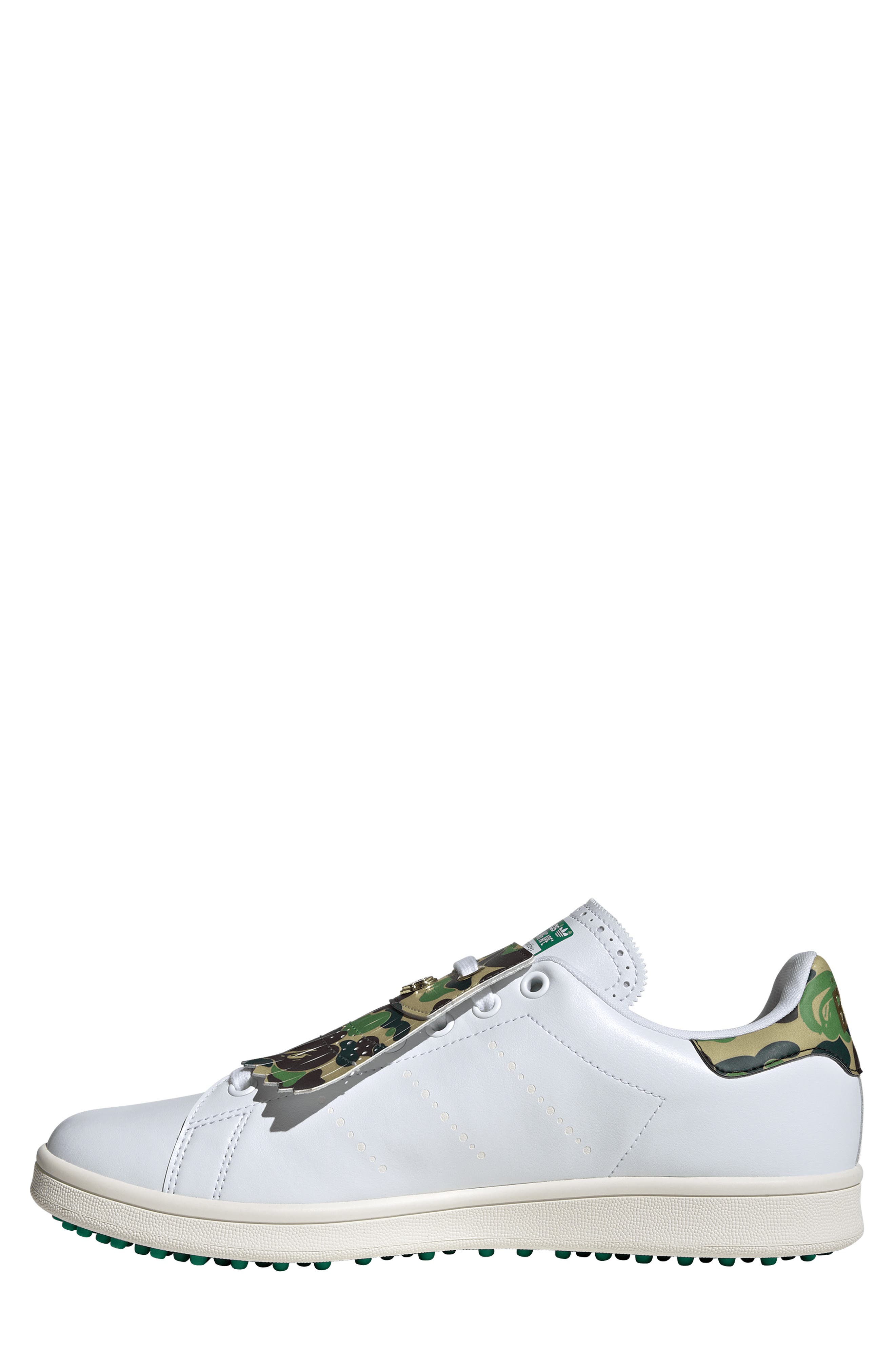adidas Stan Smith x BAPE Golf Shoe, Alternate, color, White/ White/ Green