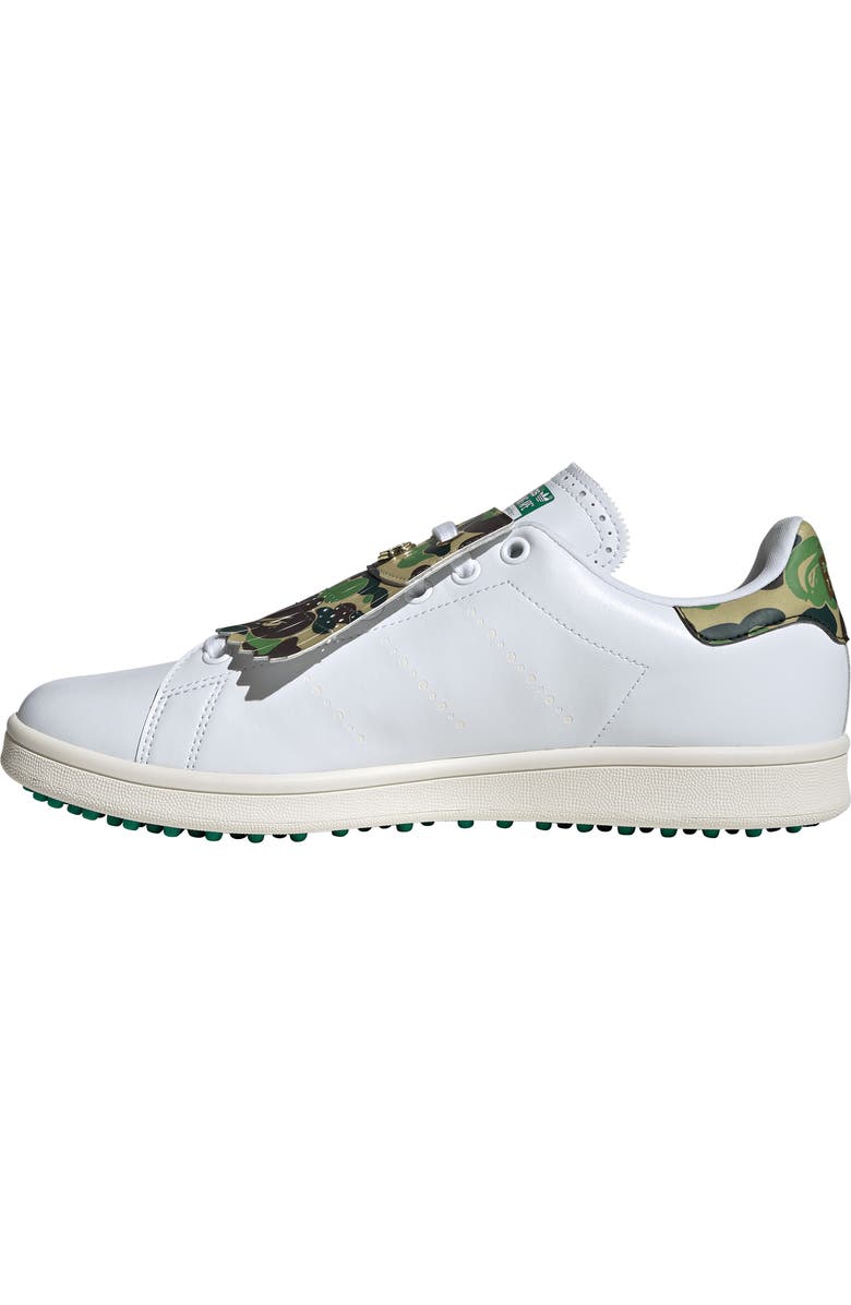 adidas Stan Smith x BAPE Golf Shoe, Alternate, color, White/ White/ Green