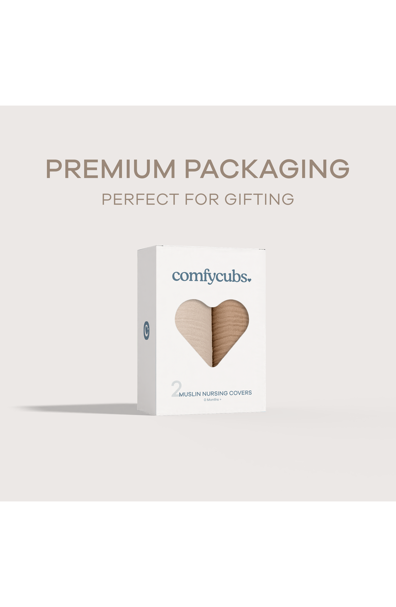 Comfy Cubs Muslin Nursing Cover, 100% Cotton - 2 Pack, Alternate, color, Sand And Cedar