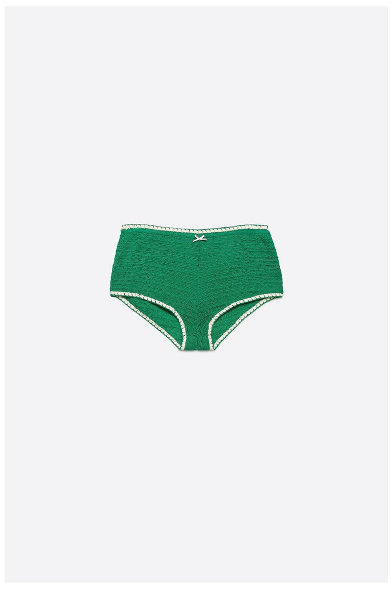 Embroidered Knit Shorts, Alternate, color, GREEN