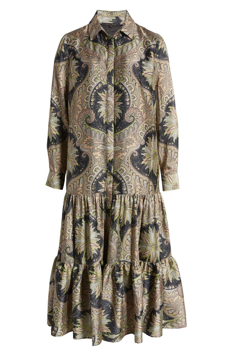 KOBI HALPERIN Print Long Sleeve Maxi Shirtdress, Main, color, 