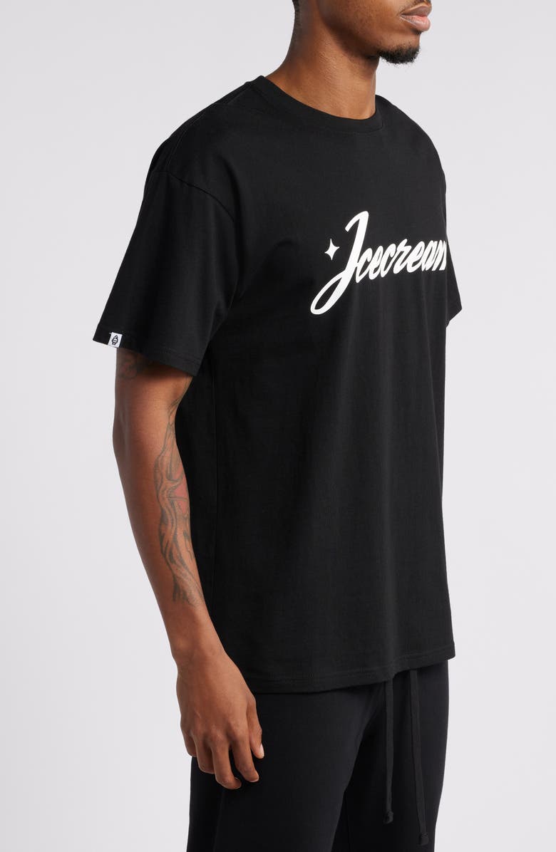 ICECREAM Dazzle Logo Cotton Graphic T-Shirt, Alternate, color, Black