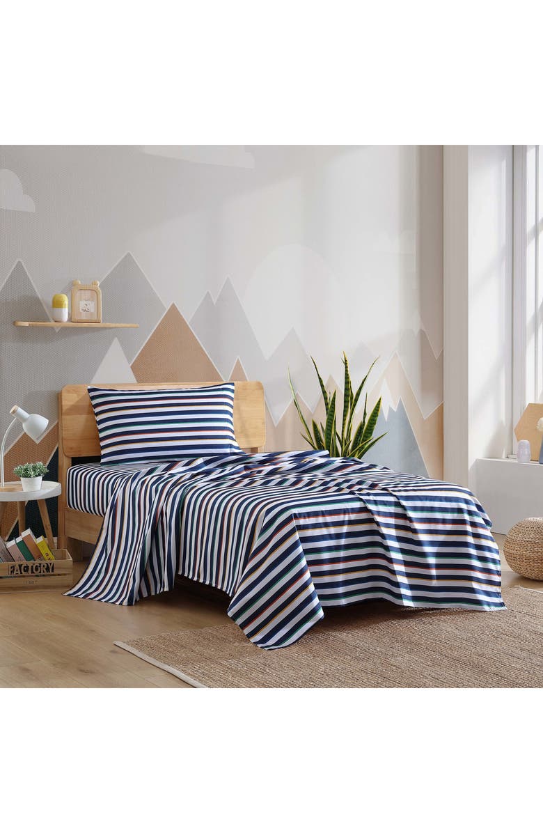 Eddie Bauer Stripe Games Sheet Set, Alternate, color, Dark Blue