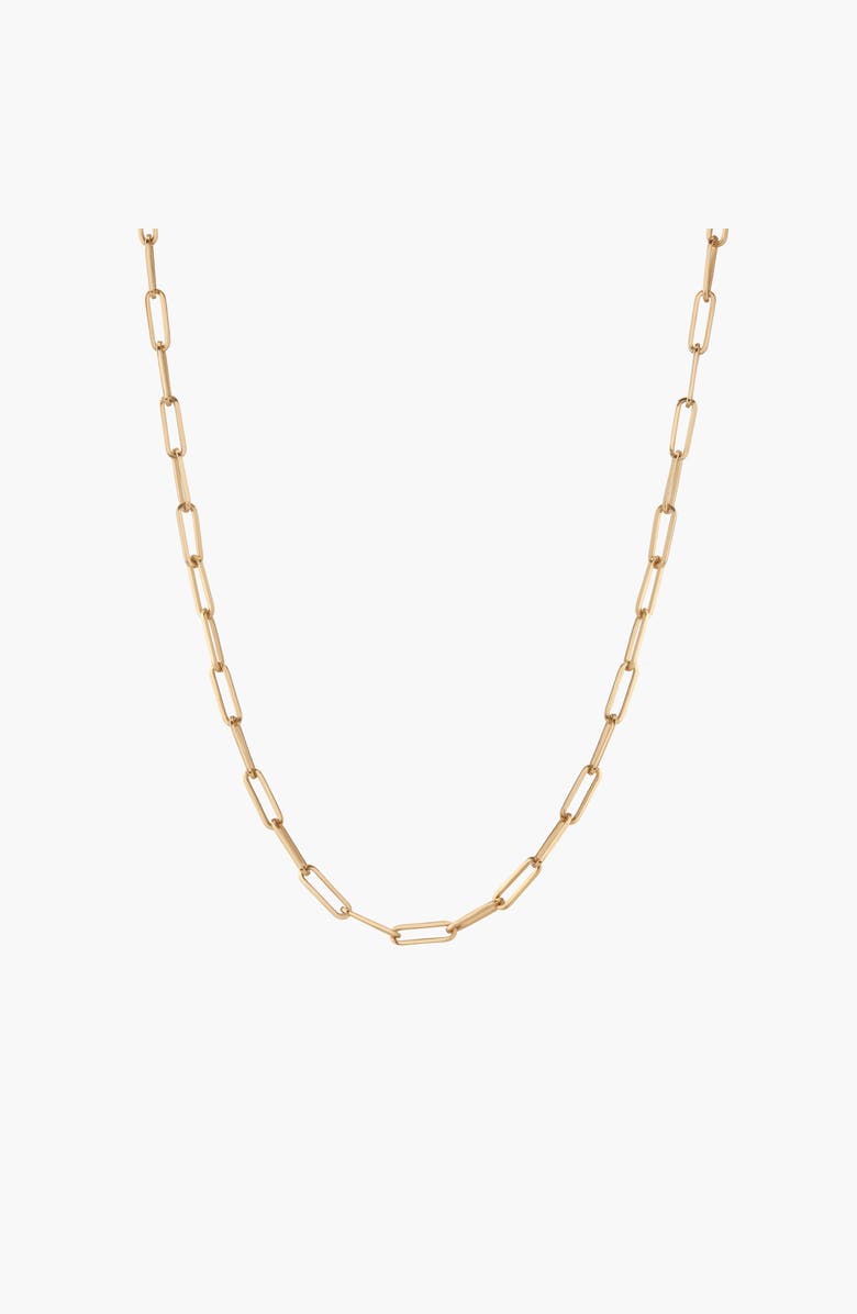 Aurate New York Large Paperclip Chain Necklace, Main, color, Yellow Gold