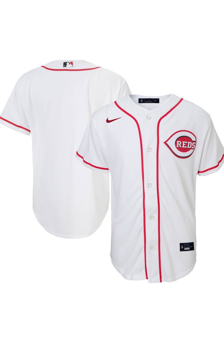 Nike Youth Nike White Cincinnati Reds Home Replica Team Jersey, Main, color, 