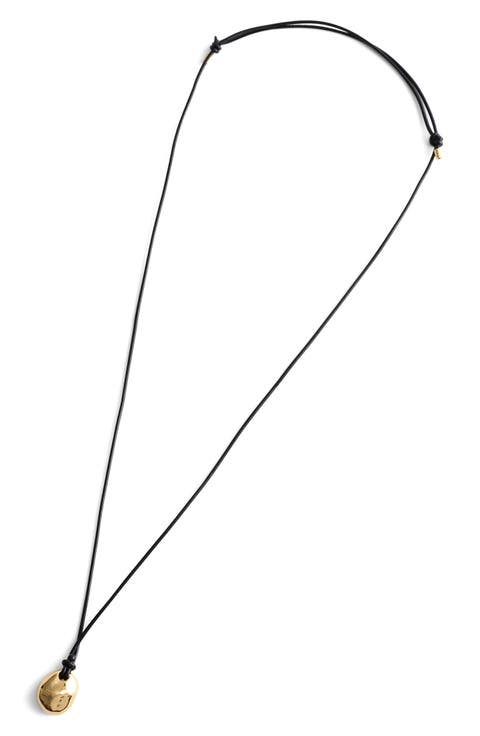 Sculptural Pendant Leather Necklace