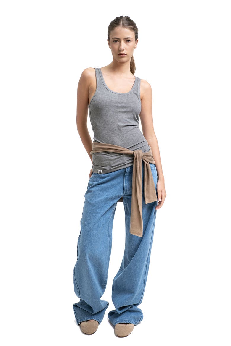 Moa Mid Waist Wide Leg Denim, Alternate, color, Light denim