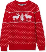 Lands' End Boys Intarsia Holiday Crewneck