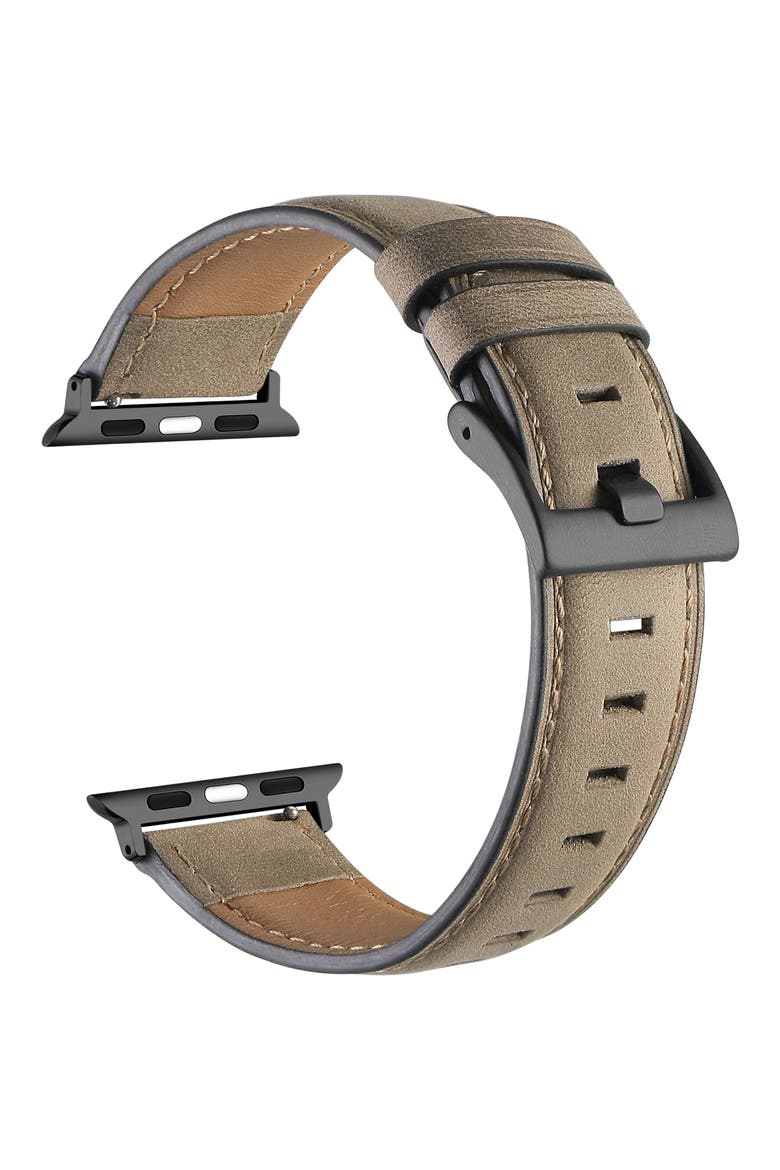 Hunt Distressed Leather Apple Watch® Watchband, Alternate, color, BROWN