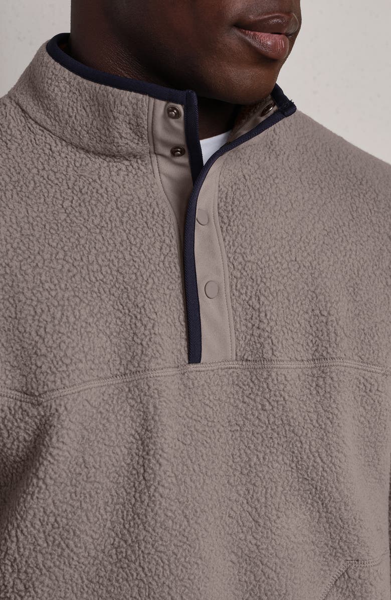 Rhone Fairbanks Fleece Quarter Snap Pullover, Alternate, color, Foggy Taupe