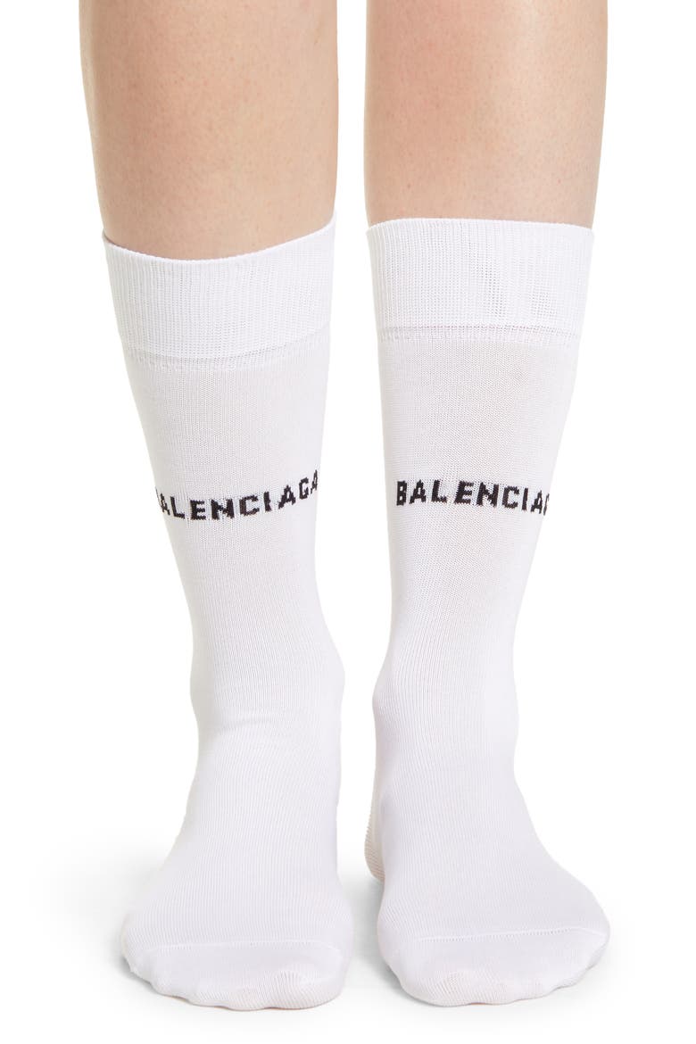 Classic Logo Socks, Alternate, color, WHITE/ BLACK