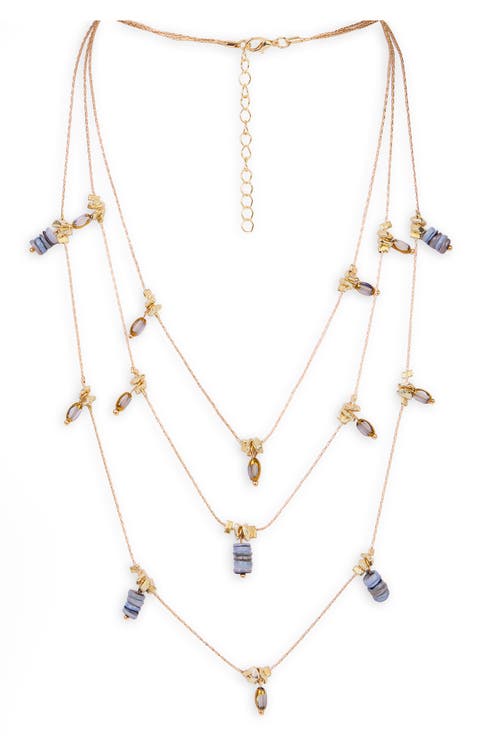 Colorful Bead Charm Layered Necklace