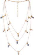 SAACHI Colorful Bead Charm Layered Necklace
