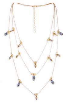 SAACHI Colorful Bead Charm Layered Necklace
