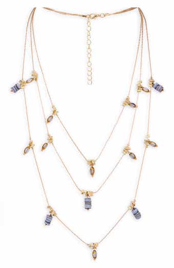 Colorful Bead Charm Layered Necklace