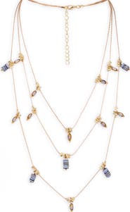 SAACHI Colorful Bead Charm Layered Necklace