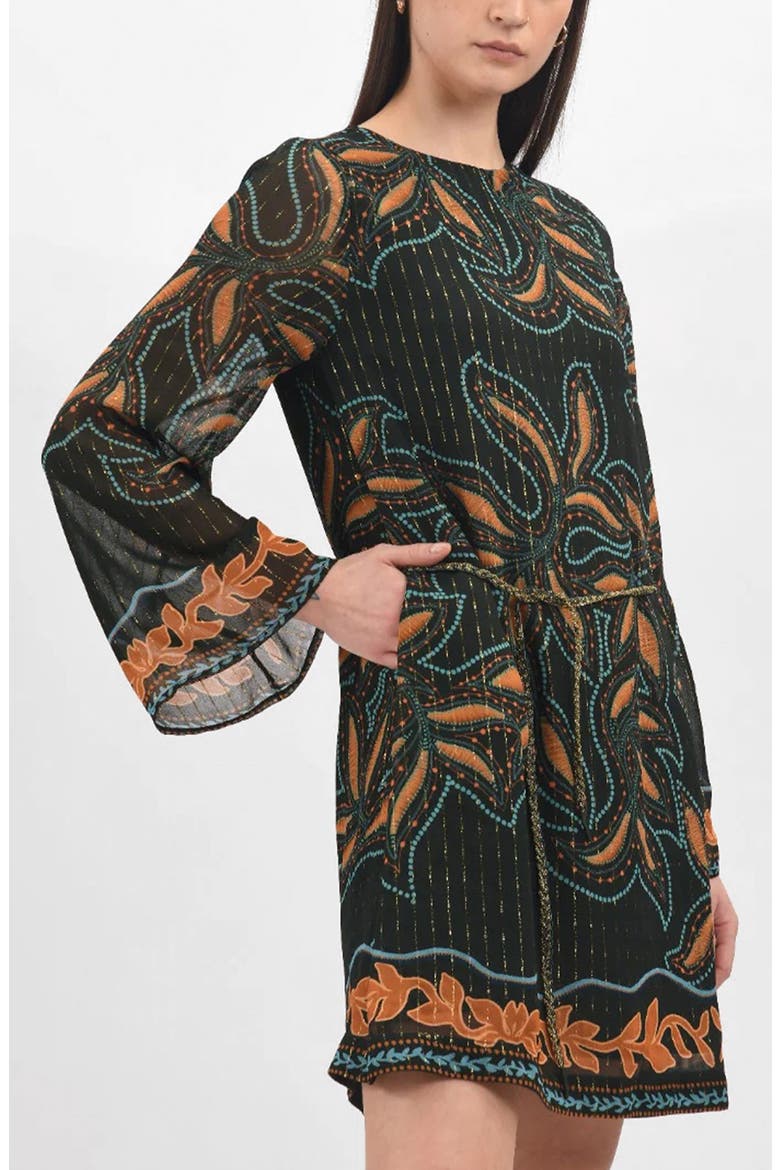 Sia Long Sleeve Minidress, Alternate, color, AUTUMN TROPICS