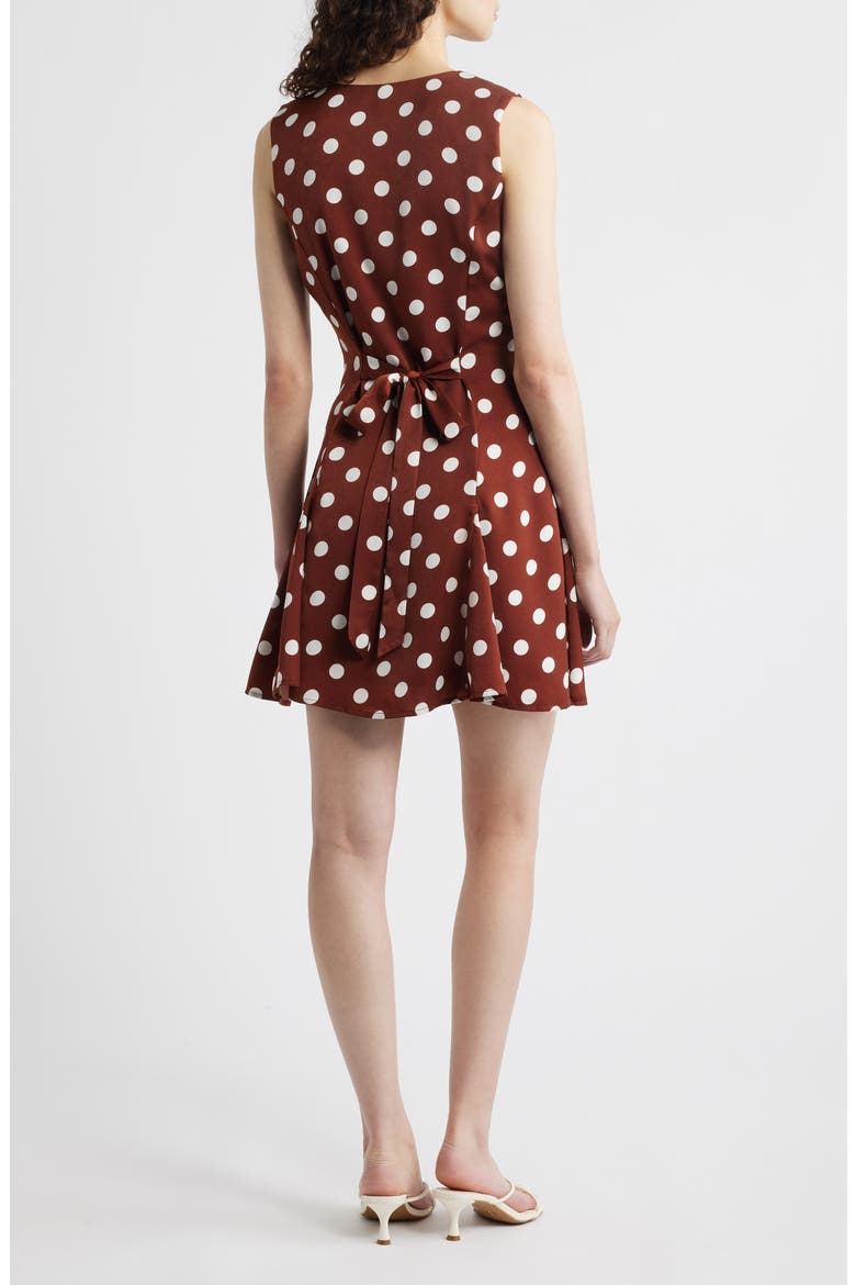 Darcy Dot Sleeveless Fit & Flare Minidress, Alternate, color, REDWOOD POLKA DOT