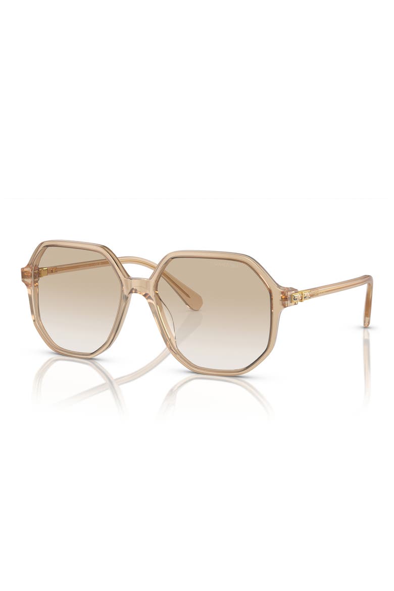 57mm Gradient Octagonal Sunglasses, Alternate, color, OPALINE LIGHT BROWN / GRADIENT LIGHT GREY