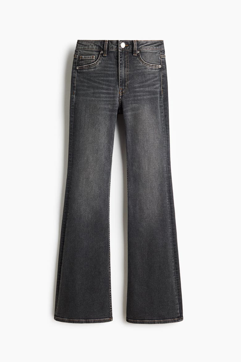 Flared High Waist Jeans, Alternate, color, Dark denim gray