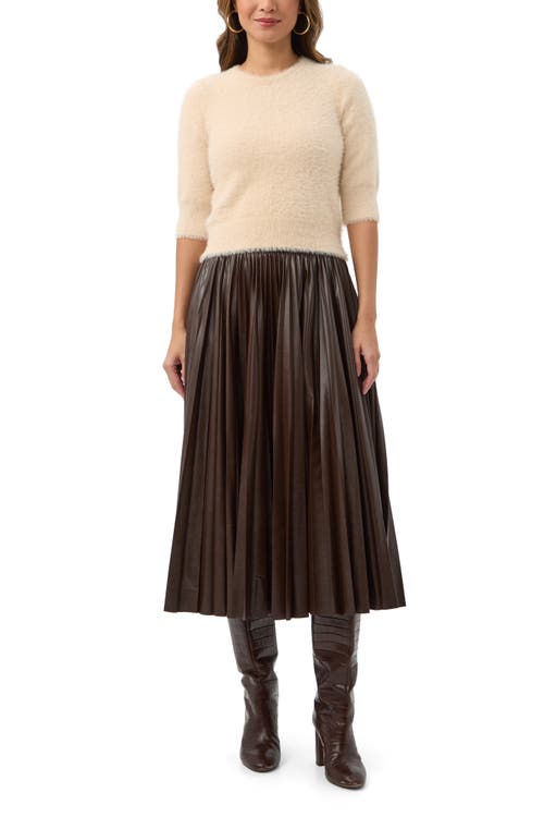Trina Turk Maliah Fuzzy Elbow Sleeve Sweater In Neutral