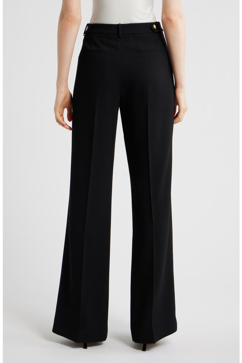Cecilia Wide Leg Crepe Pants, Alternate, color, BLACK
