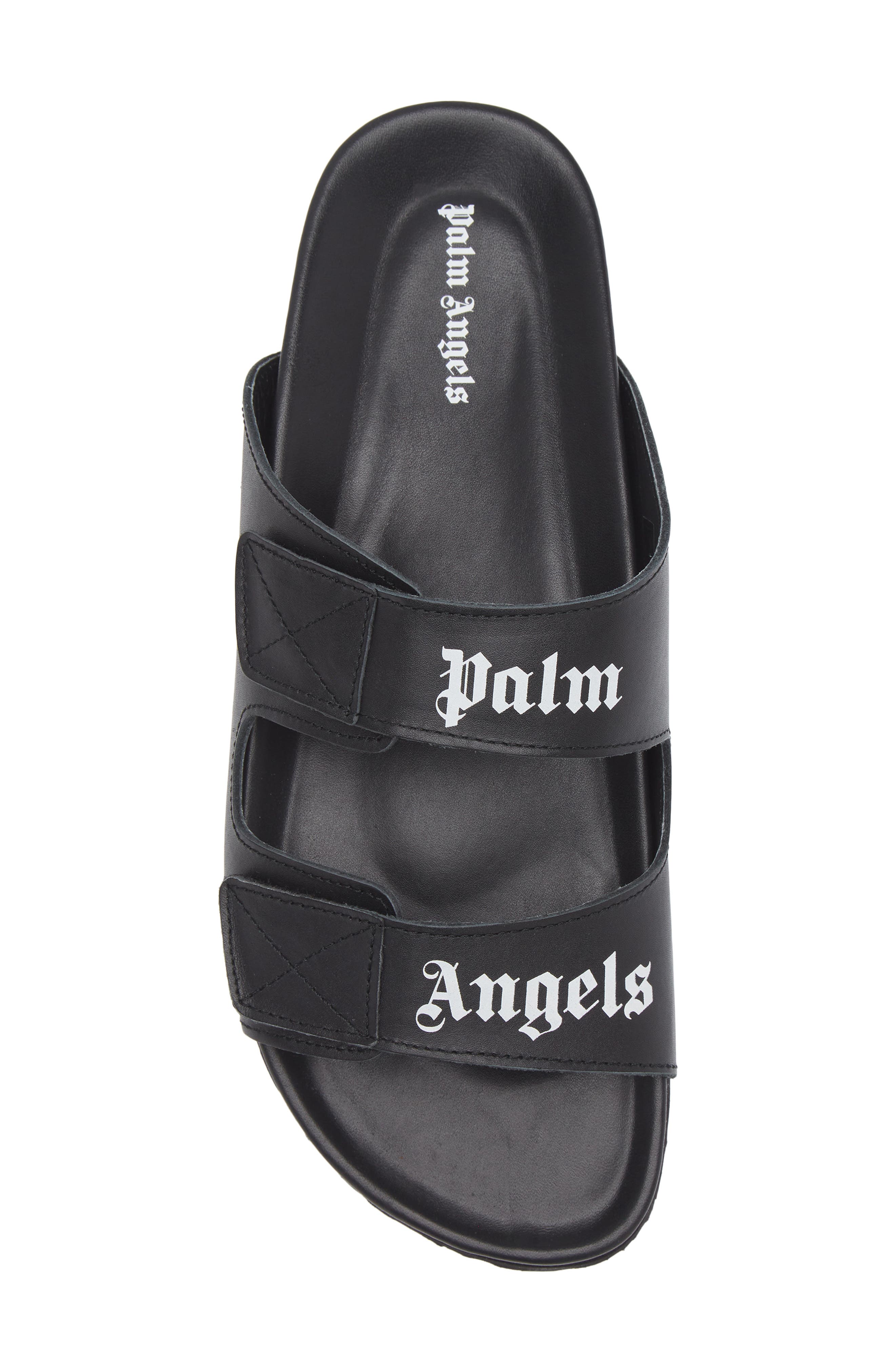Palm Angels Logo Slide Sandal, Alternate, color, Black/White