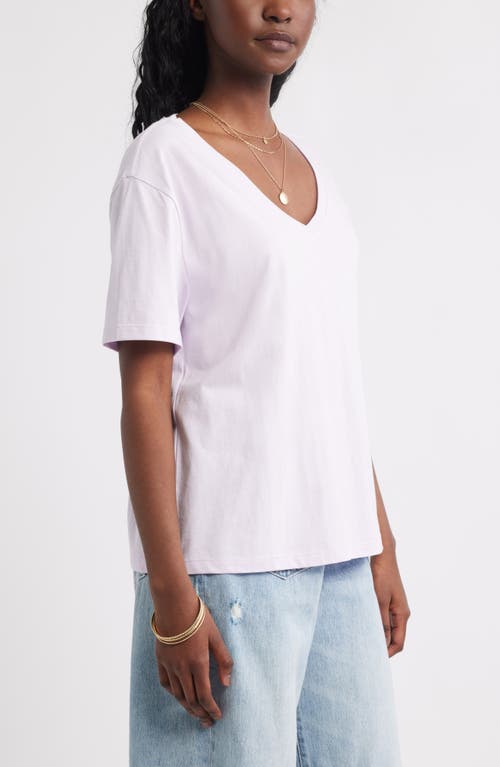 Treasure & Bond Core Cotton V-neck T-shirt In Purple