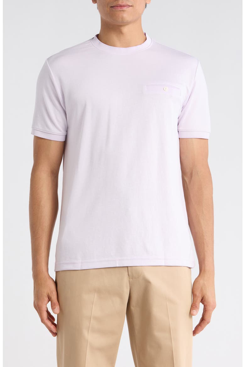 Tipped Crewneck Knit T-Shirt, Main, color, LILAC