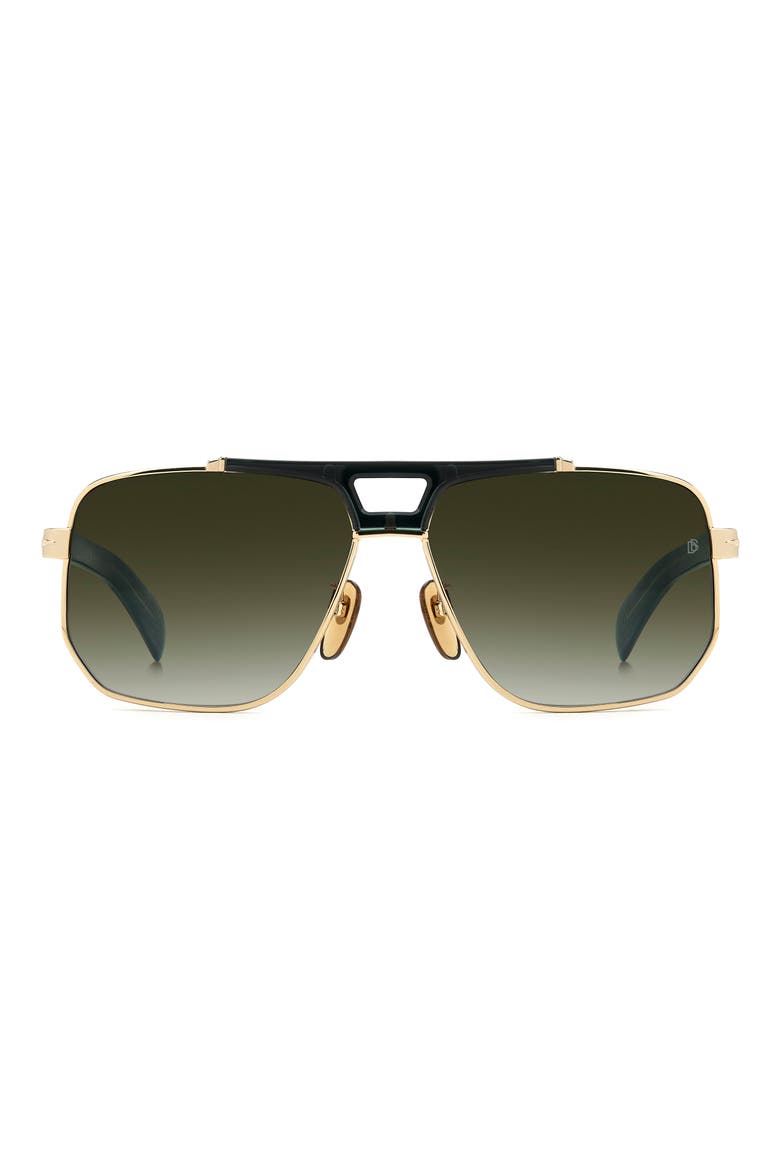 61mm Gradient Navigator Sunglasses, Main, color, GOLD GREEN/ GREEN SHADED