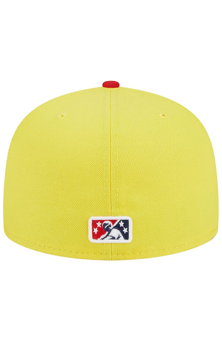 New Era Men's New Era Yellow Jacksonville Jumbo Shrimp Theme Nights Captain Crustacean  59FIFTY Fitted Hat, Alternate, color, 