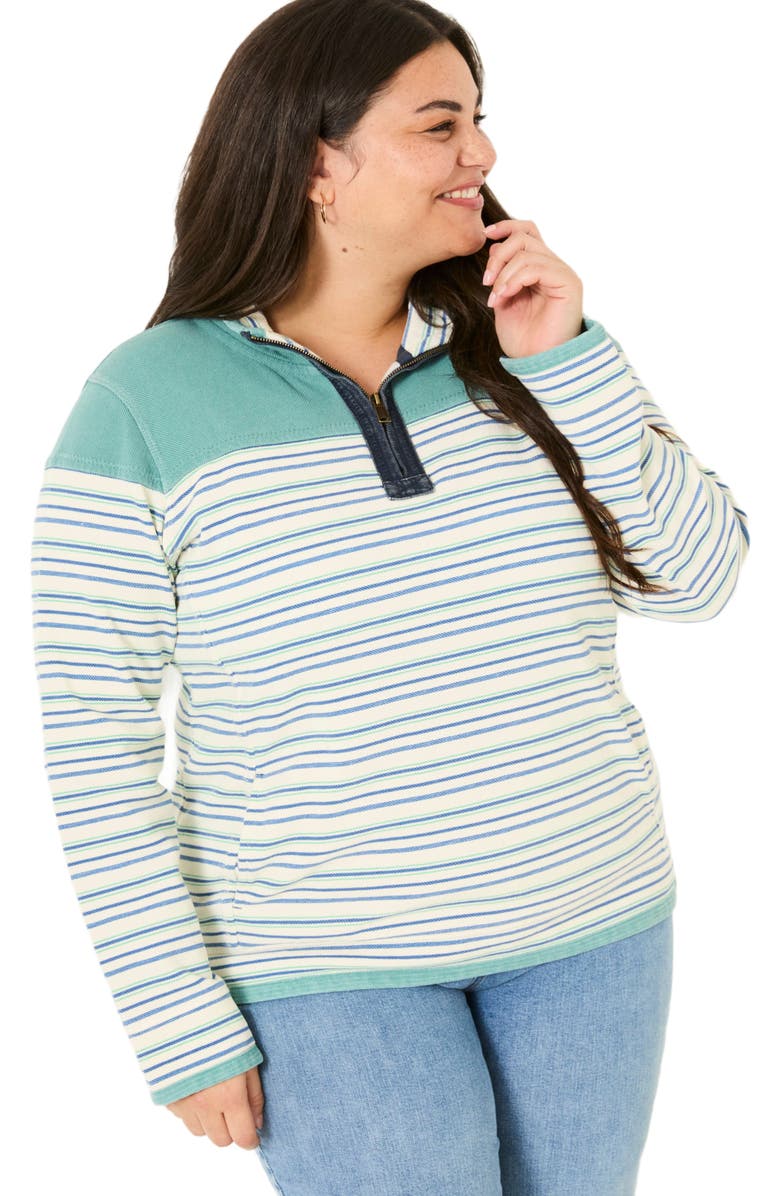 FatFace Plus Size Stripe Sweatshirt, Main, color, 