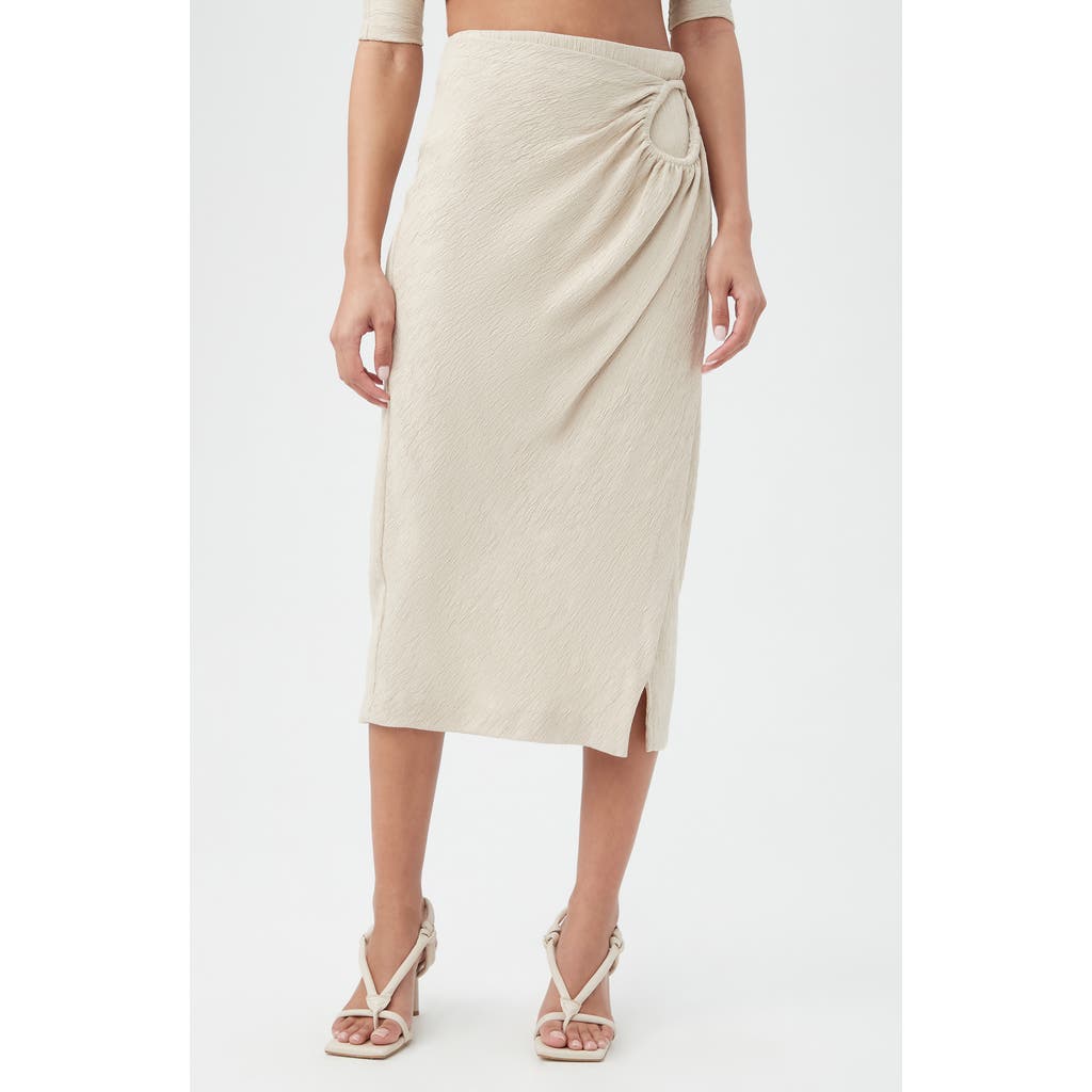 Trina Turk Abiba Gathered Faux-wrap Midi Skirt In White