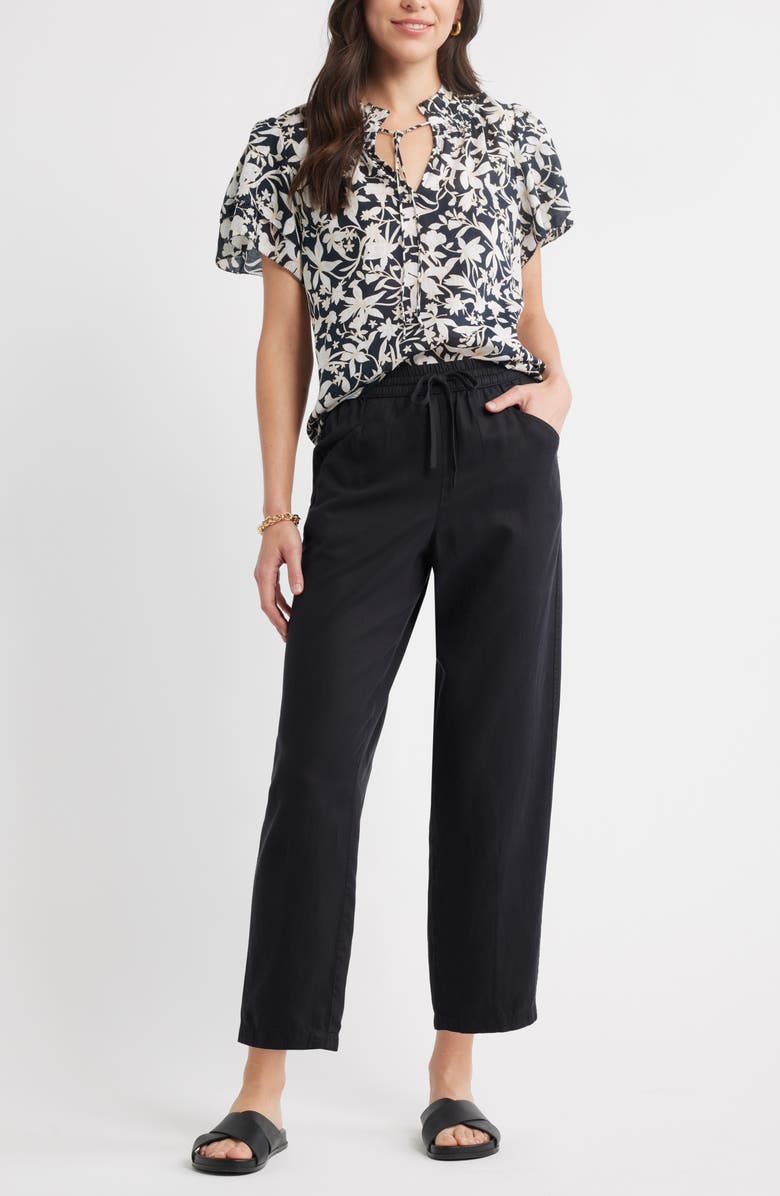 Caslon<sup>®</sup> Pull-On Barrel Pants, Alternate, color, Black