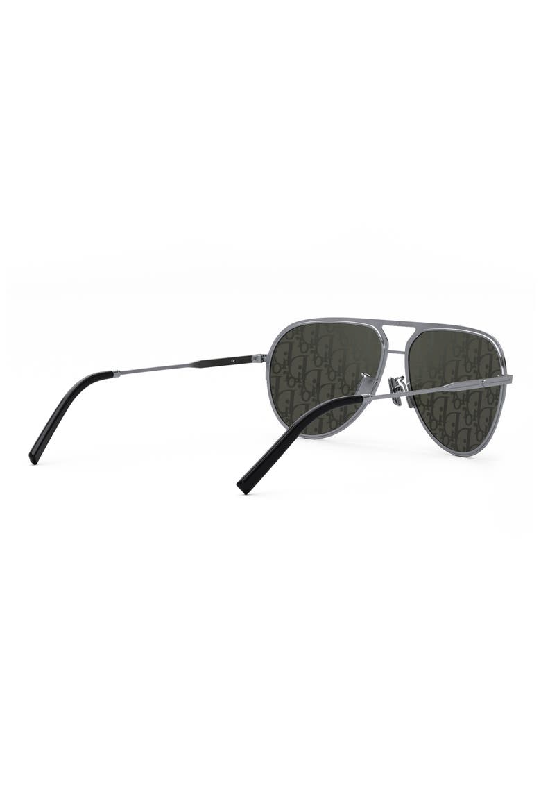Logo Lens 60mm Mirrored Aviator Sunglasses, Alternate, color, SHINY PALLADIUM / SMOKE MIRROR