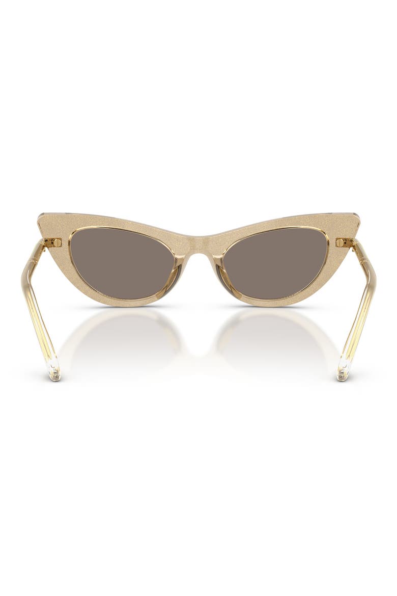 Kids' 44mm Small Mirrored Cat Eye Sunglasses, Alternate, color, GOLD / BROWN MIRROR GOLD