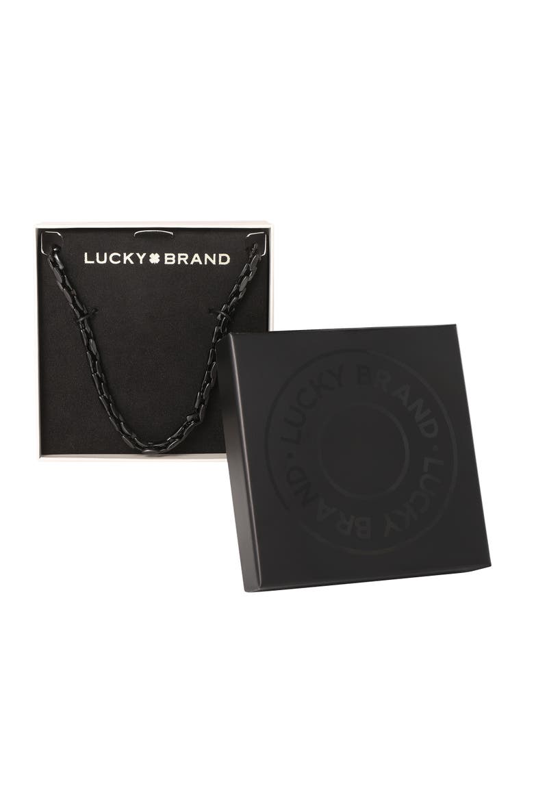 Men's Black Stainless Link 22'' Chain Necklace, Polished Ion-Plated Finish, Alternate, color, Black