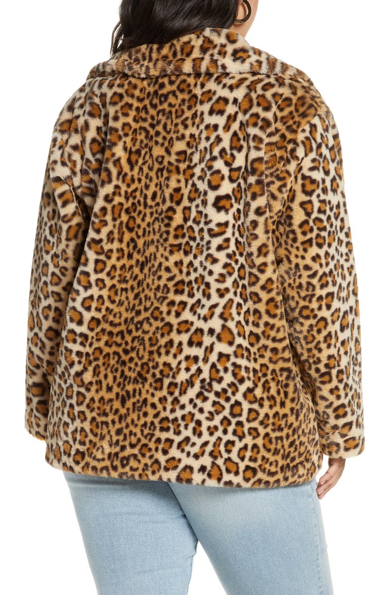 Halogen<sup>®</sup> Leopard Print Faux Fur Coat, Alternate, color,