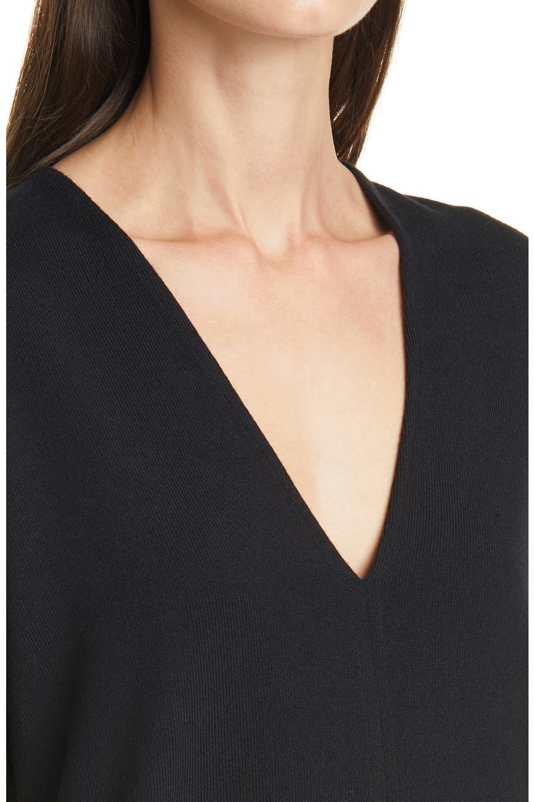 V-Neck Top, Alternate, color, BLACK