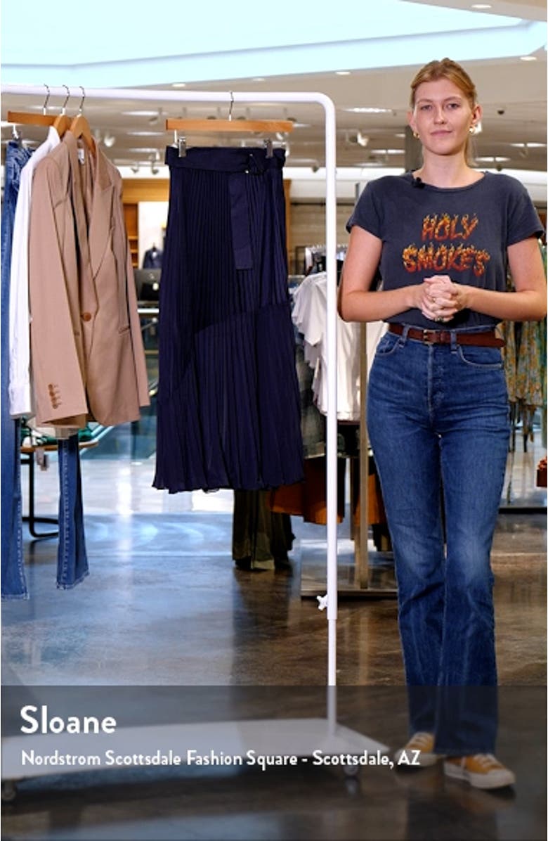 Anya Pleat Belted Midi Skirt, sales video thumbnail