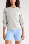 Zella Ruched Side Cotton Blend French Terry Sweatshirt