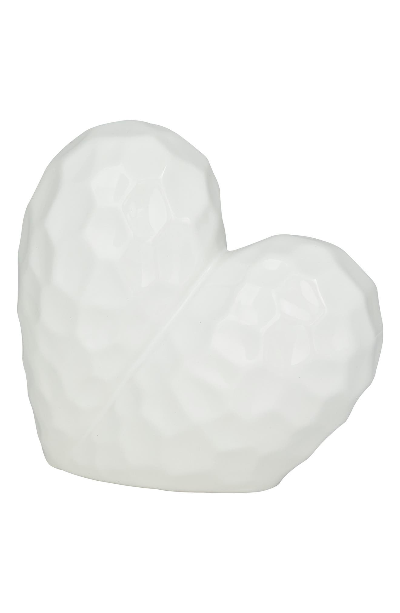 WILLOW ROW White Porcelain Heart Sculpture